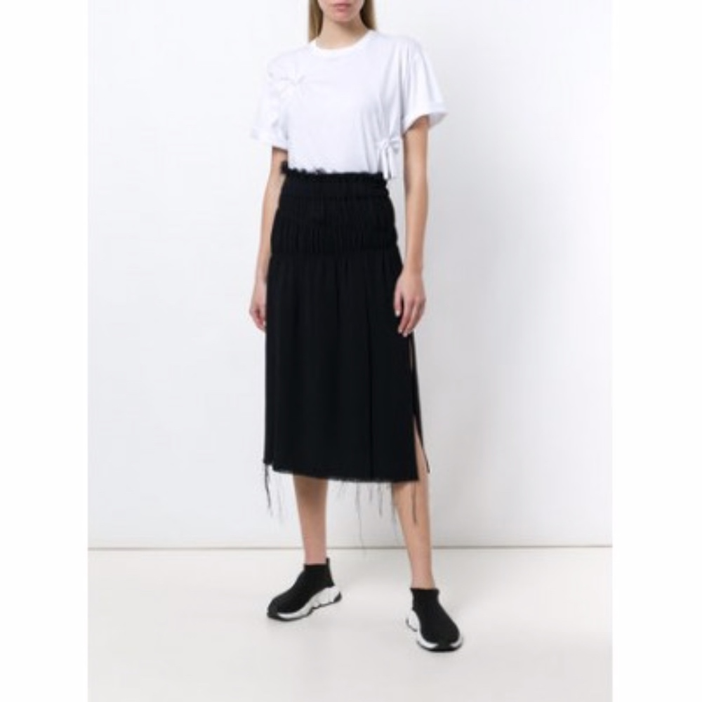 HELMUT LANG Gathered Raw Edge Skirt, 2